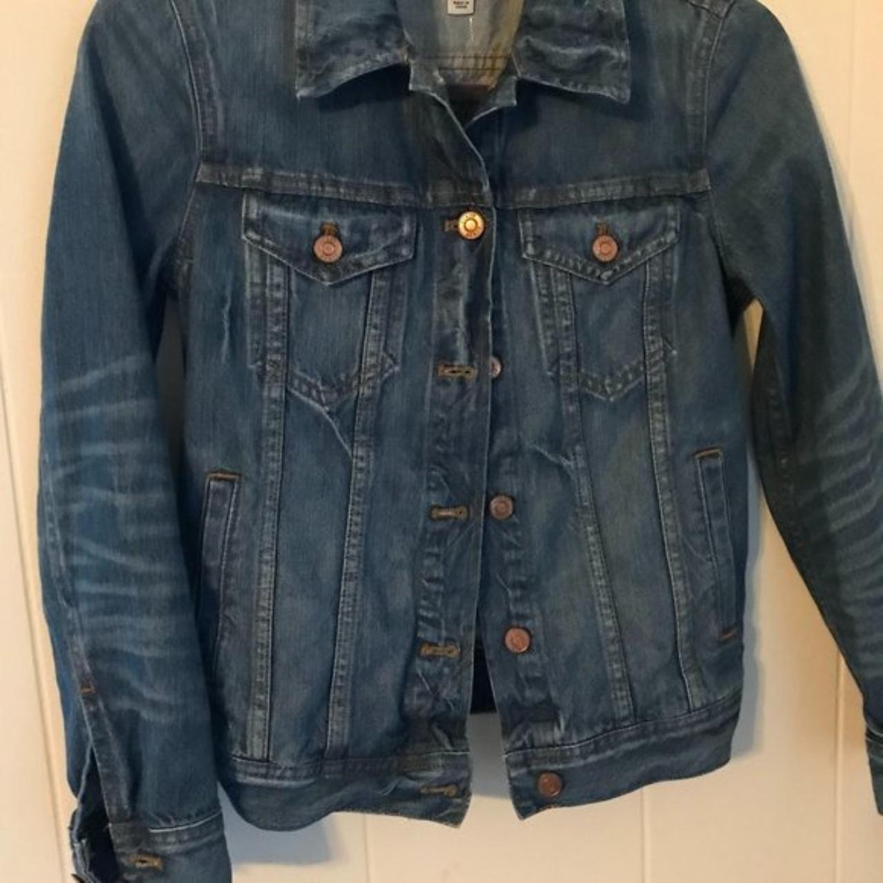 J C CREW DENIM BLUE JEAN JACKET LIGHT WASH SZ XXS ... - Depop