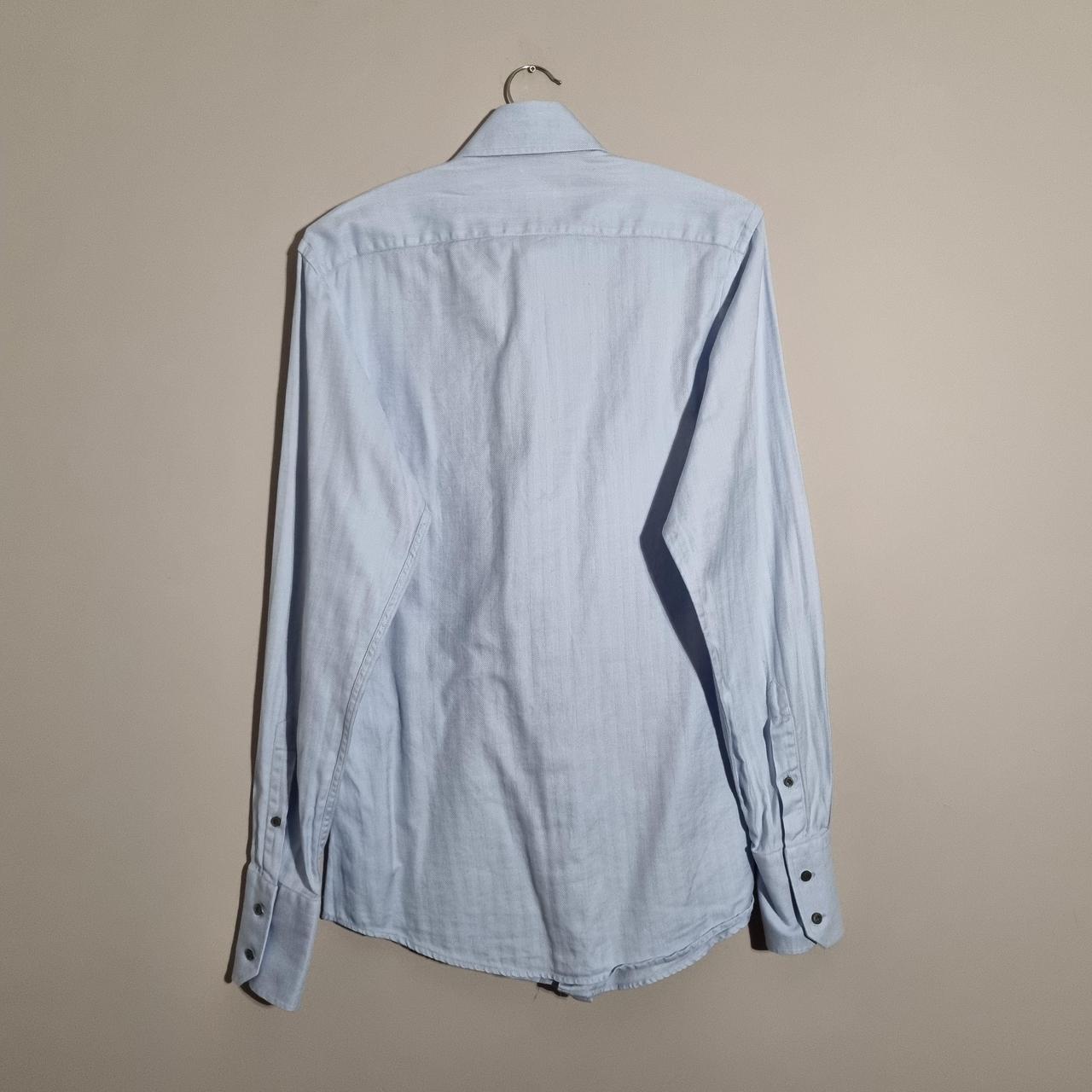 Gucci Button Up Long Sleeved Shirt - Size 38-15 Blue... - Depop