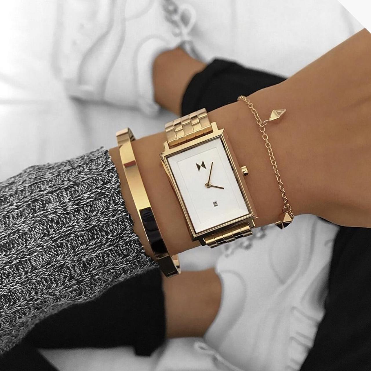 MVMT Women's White and Gold Watch