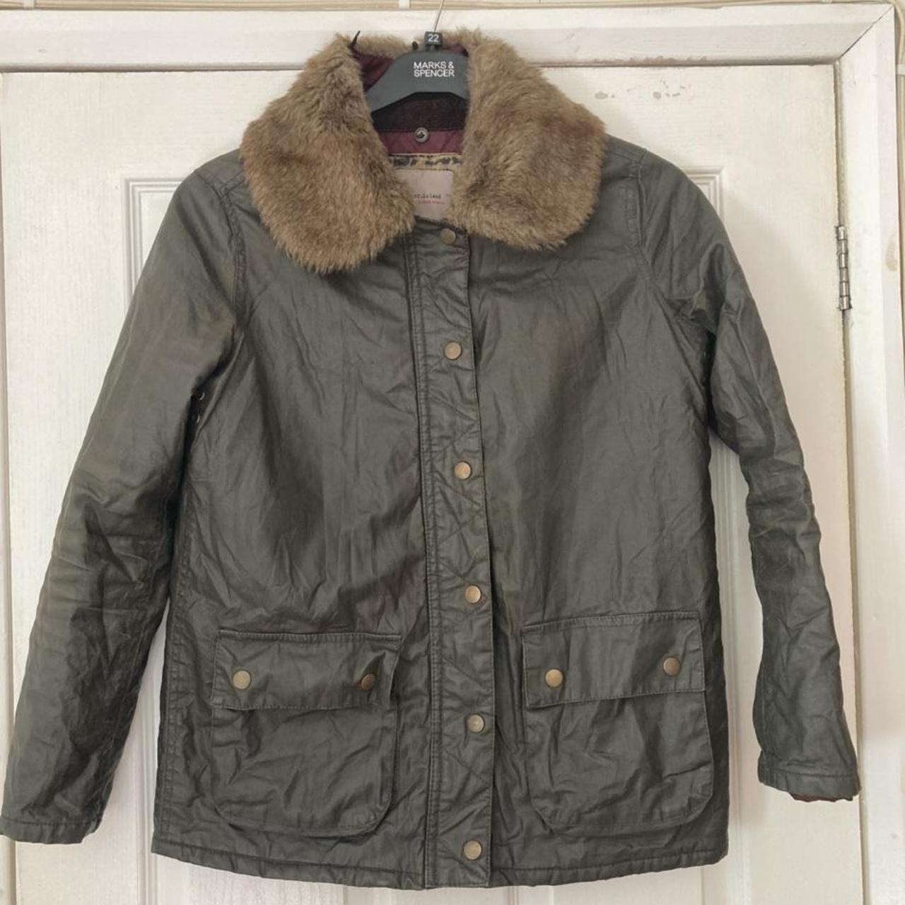 River island wax jacket, olive green khaki