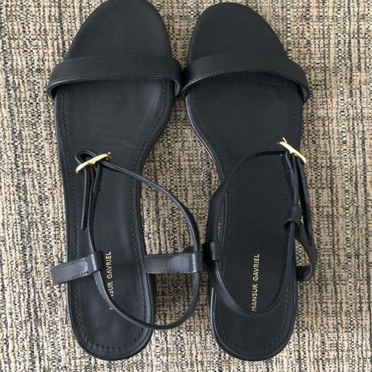 Mansur Gavriel Women's Black Sandals | Depop