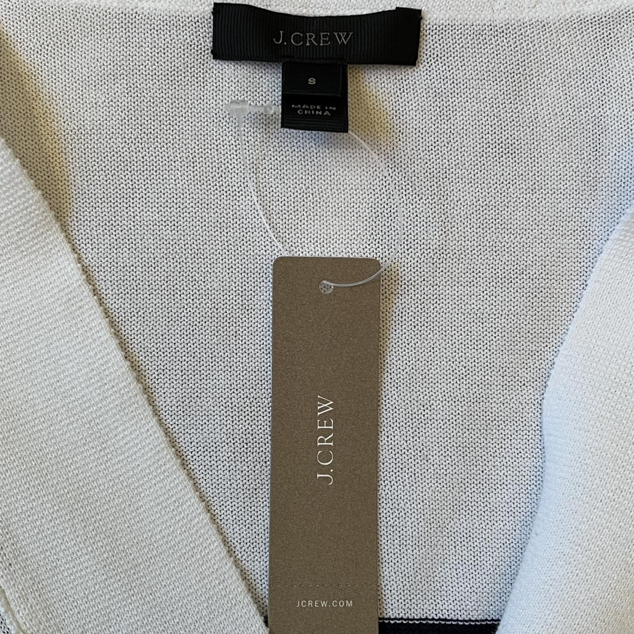 J.Crew Women's White and Black Cardigan Depop