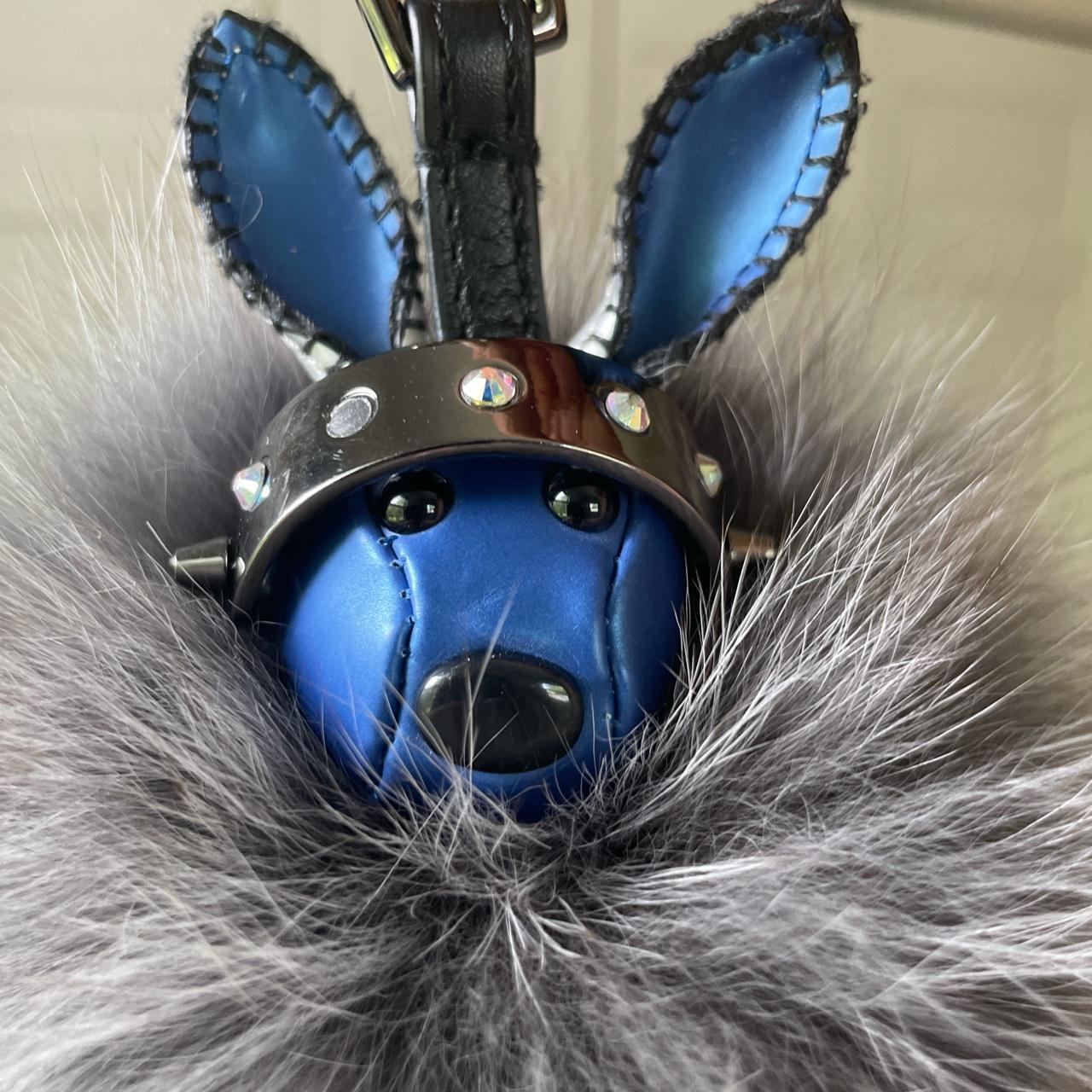 MCM Fox Fur Rabbit Punk Bag Charm Grey Missing one | Depop