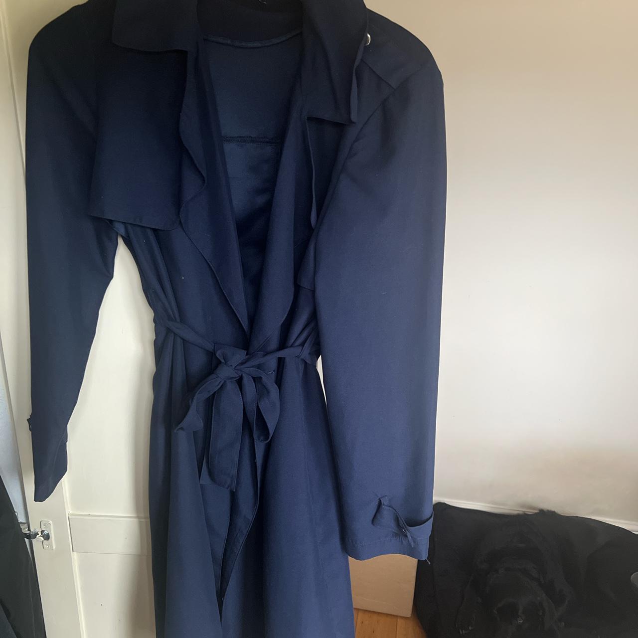 navy blue duster jacket