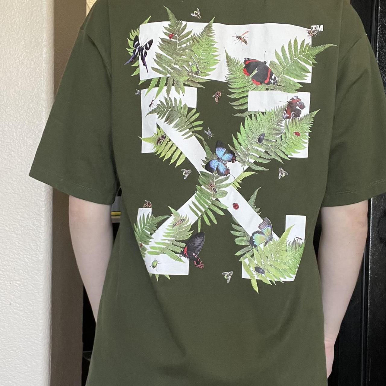 Off White Co Virgil Abloh Velvet Flocked Camouflage T Shirt Green Siz, $285, Barneys New York