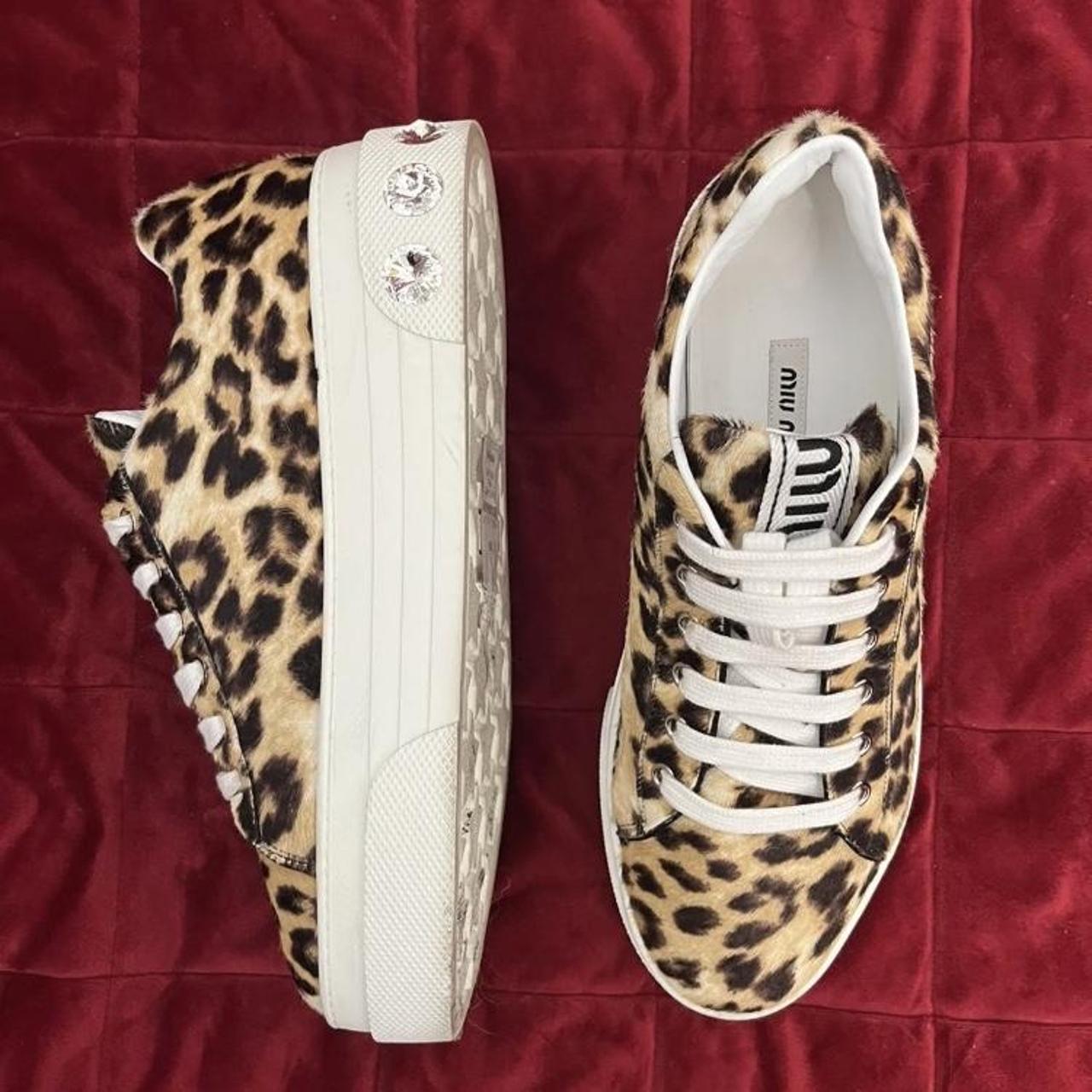 Miu☆ Miu Miu “Authentic” Crystal Cheetah Print-Dyed Calf | Depop