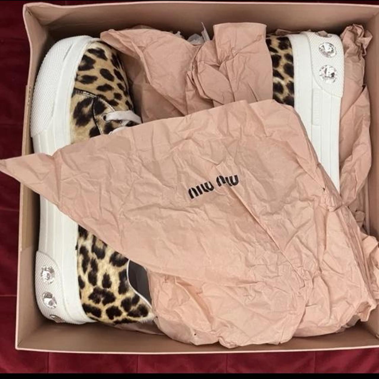 Miu Miu “Authentic” Crystal Cheetah Print-Dyed Calf | Depop