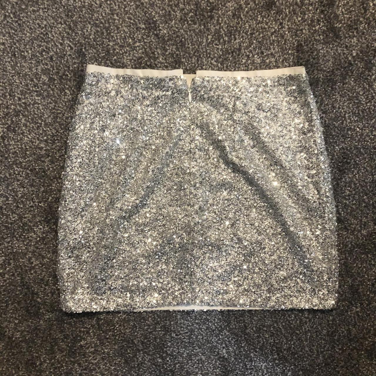 Silver sequin outlet skirt topshop