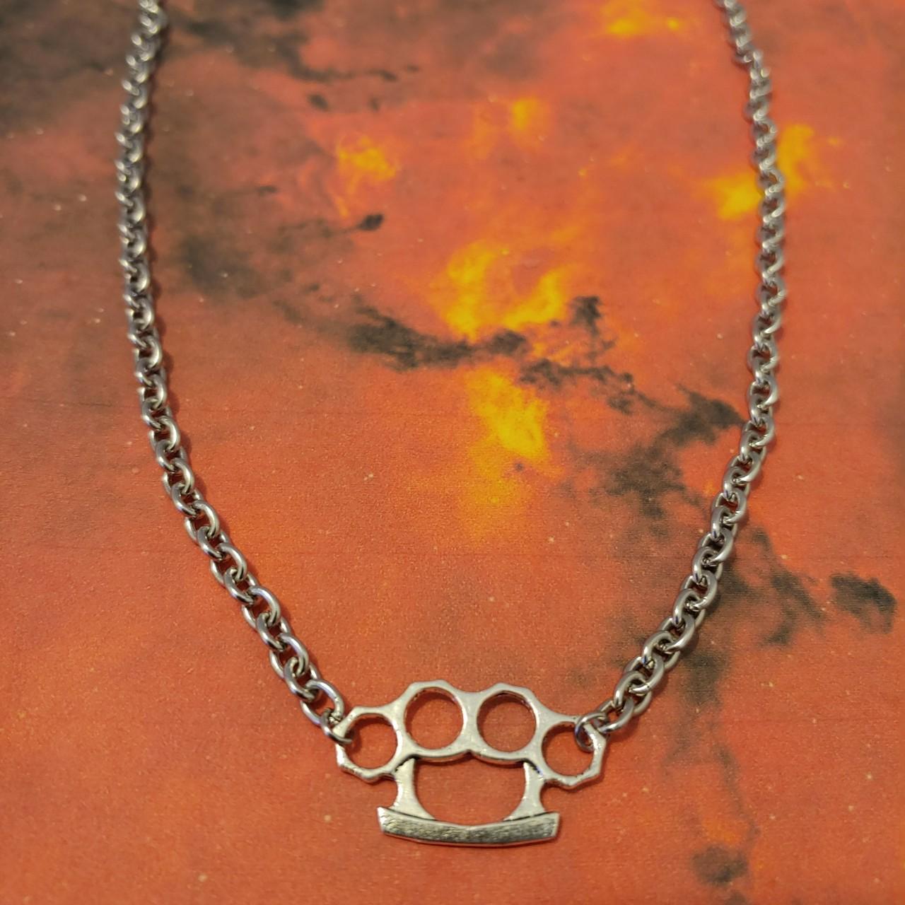 Brass Knuckle Chain Necklace The Length Of This... Depop