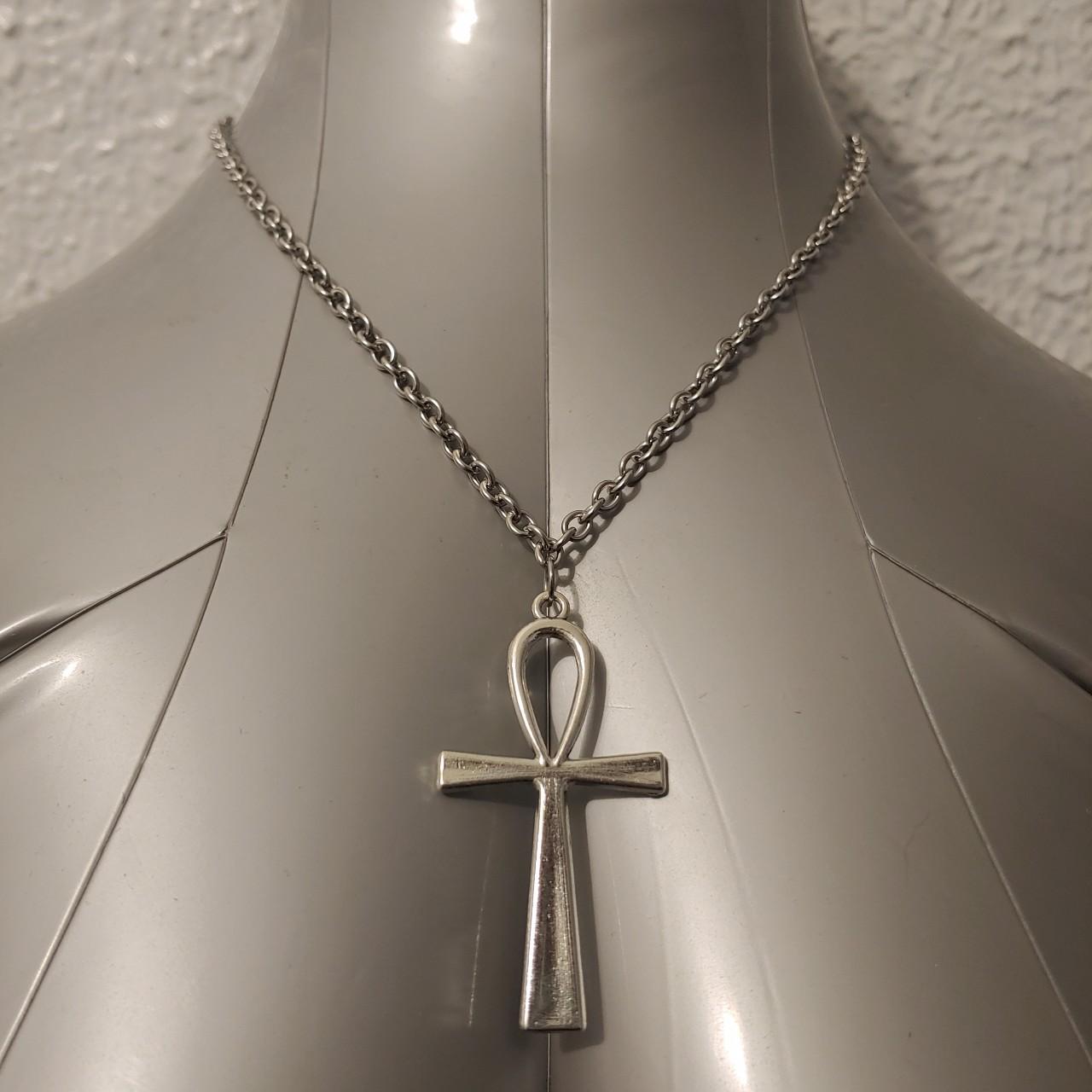 Ankh Chain Necklace The Length Of This Steel Cable... - Depop