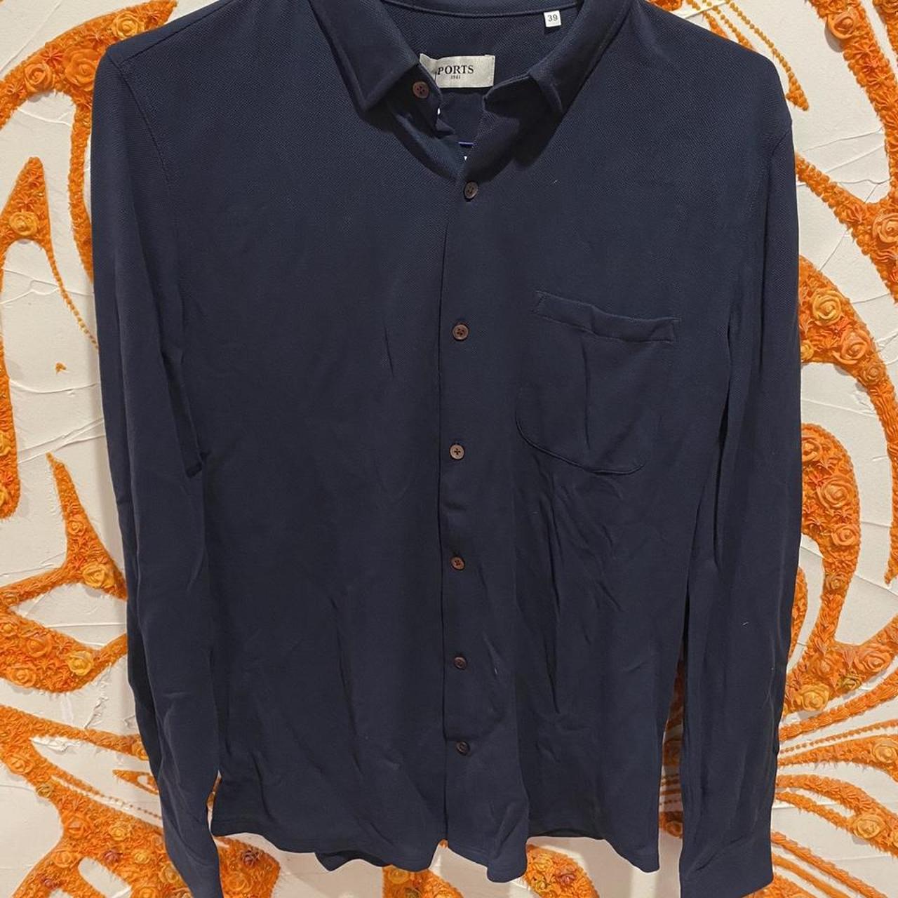Ports V Navy Shirt Depop