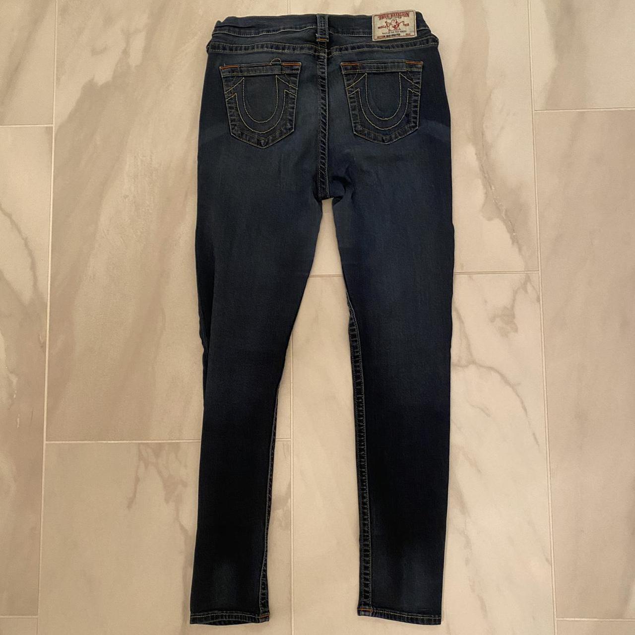 True religion vintage and blue denim skinny jeans.... - Depop