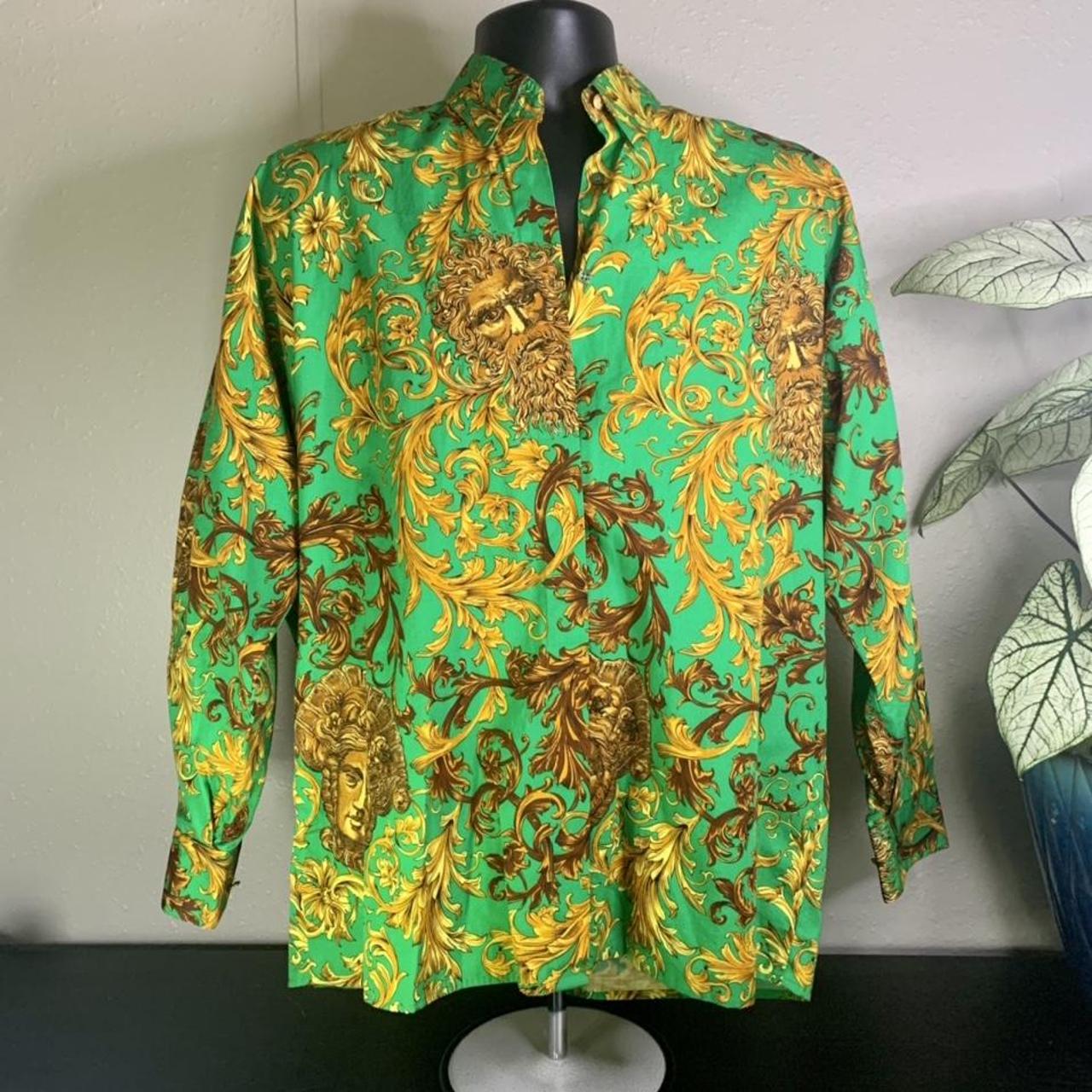 1990's Versace Jeans Dress Shirt Vintage Depop