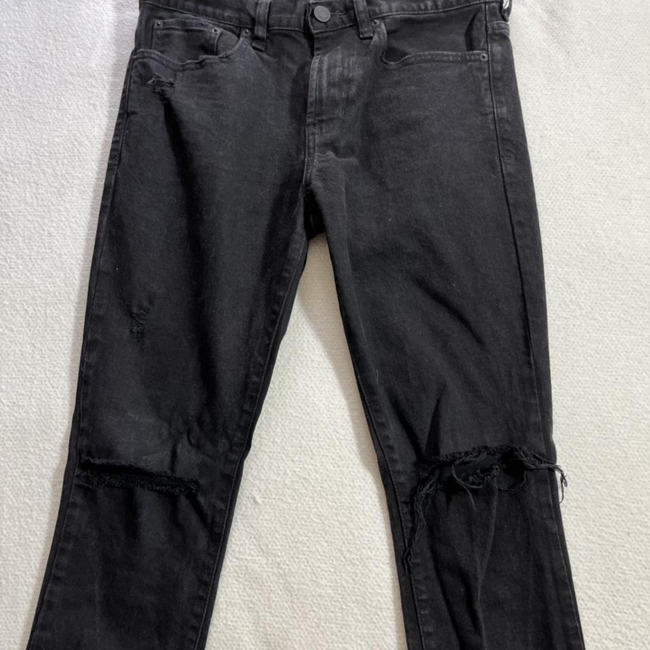 Modern Black Ripped Skinny Jeans from Pacsun Size:... - Depop