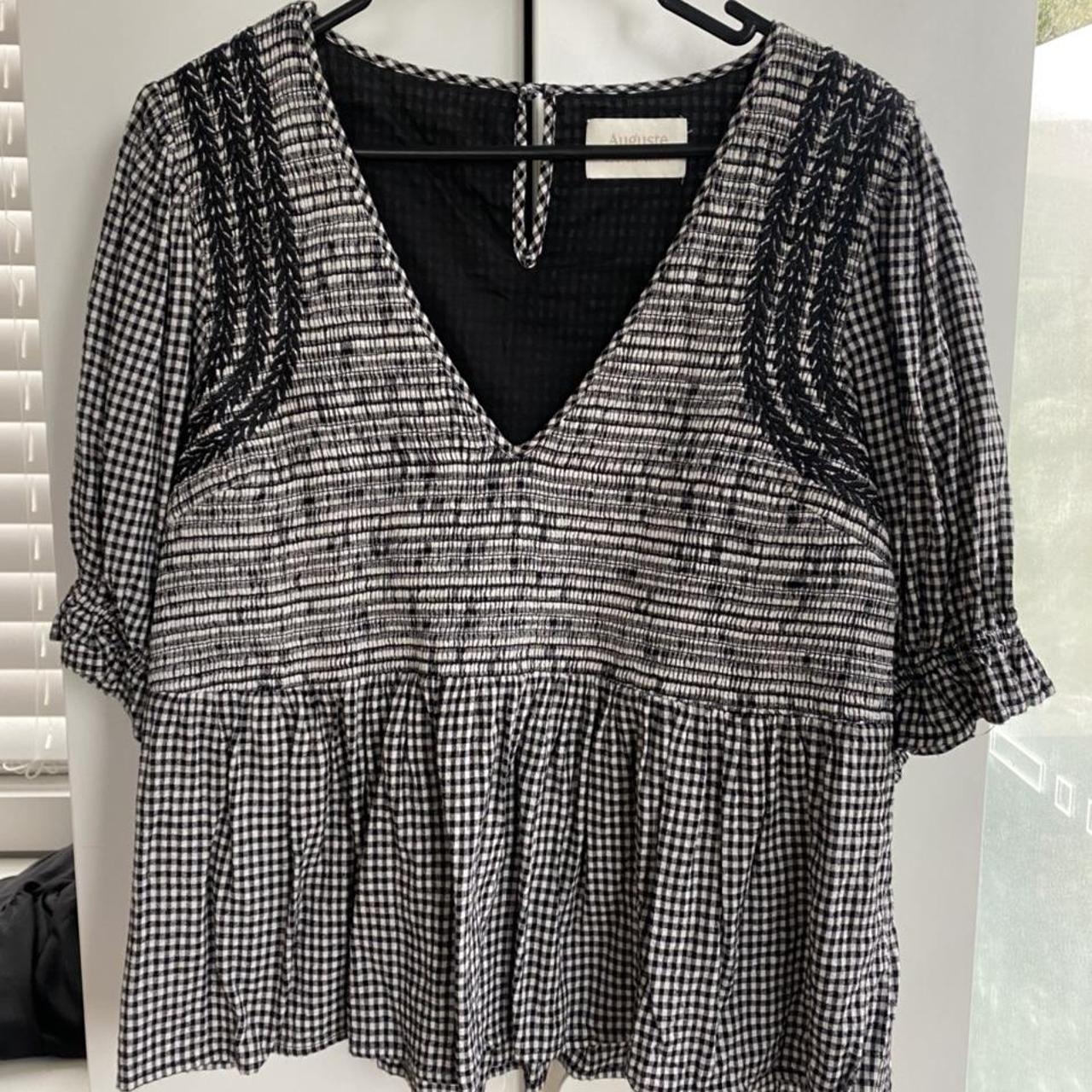 Auguste the label gingham top size 12. Worn wince... - Depop