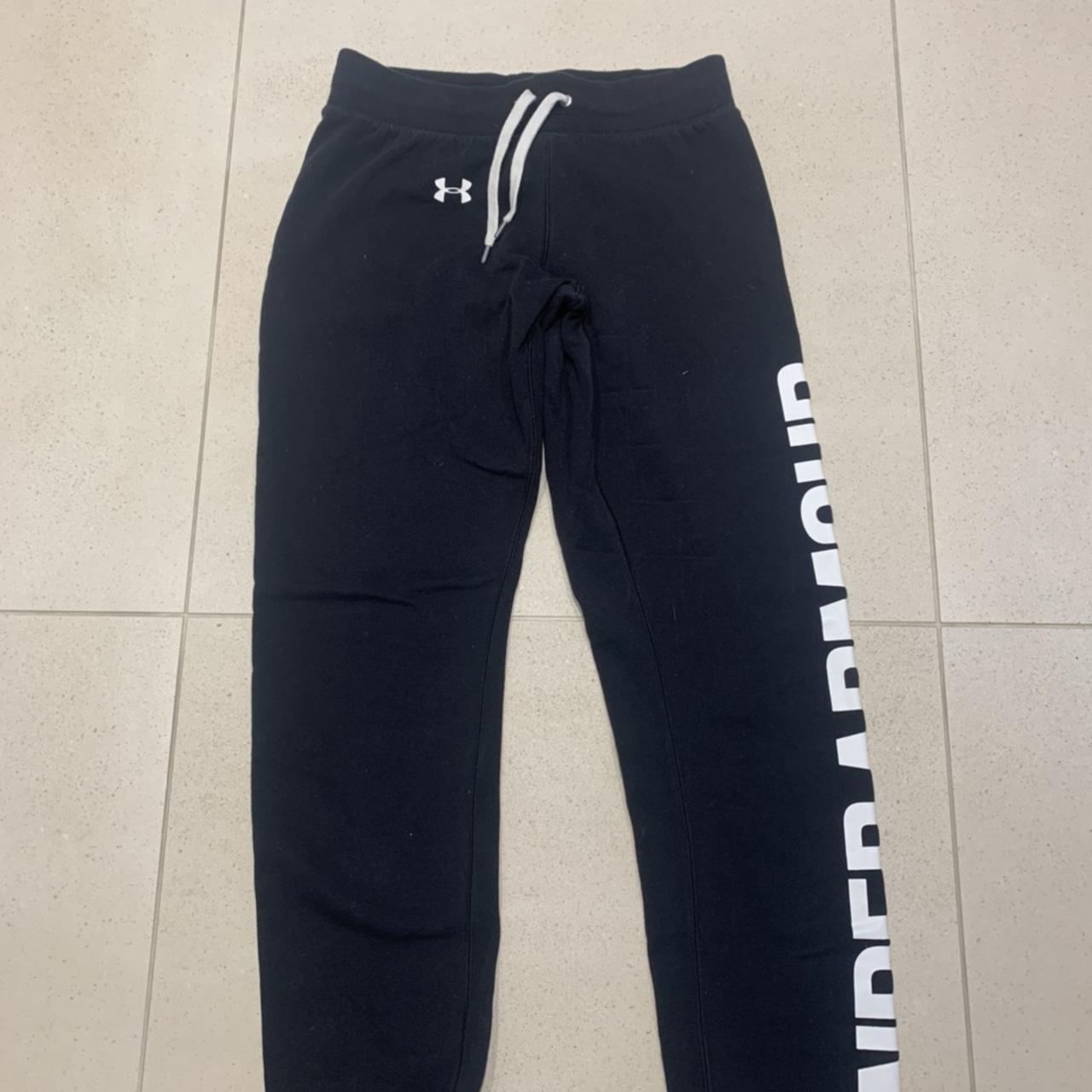 under armour women's joggers size XS - black with - Depop