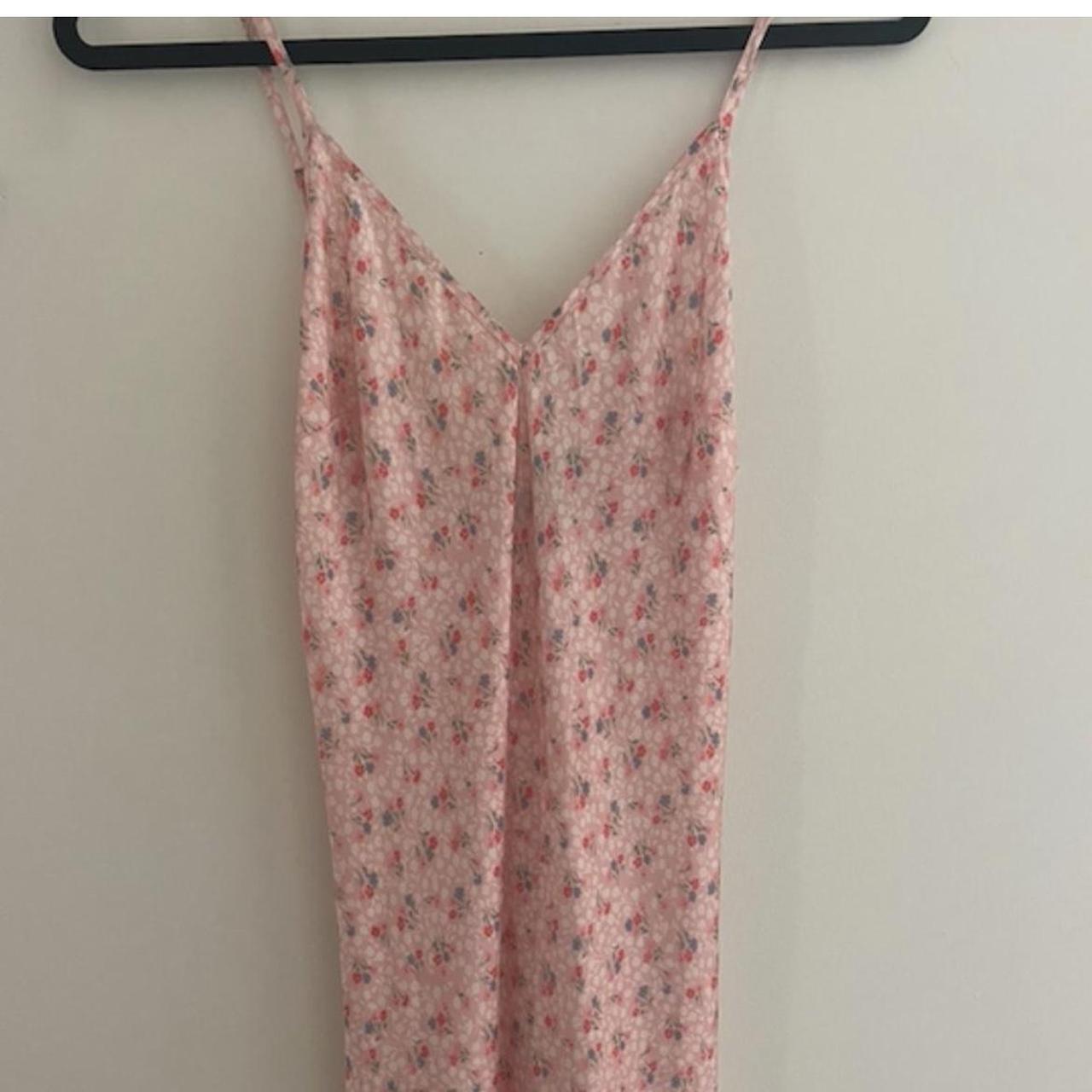 Jill Stuart Pink Floral Slip Dress Long Pink Floral Depop