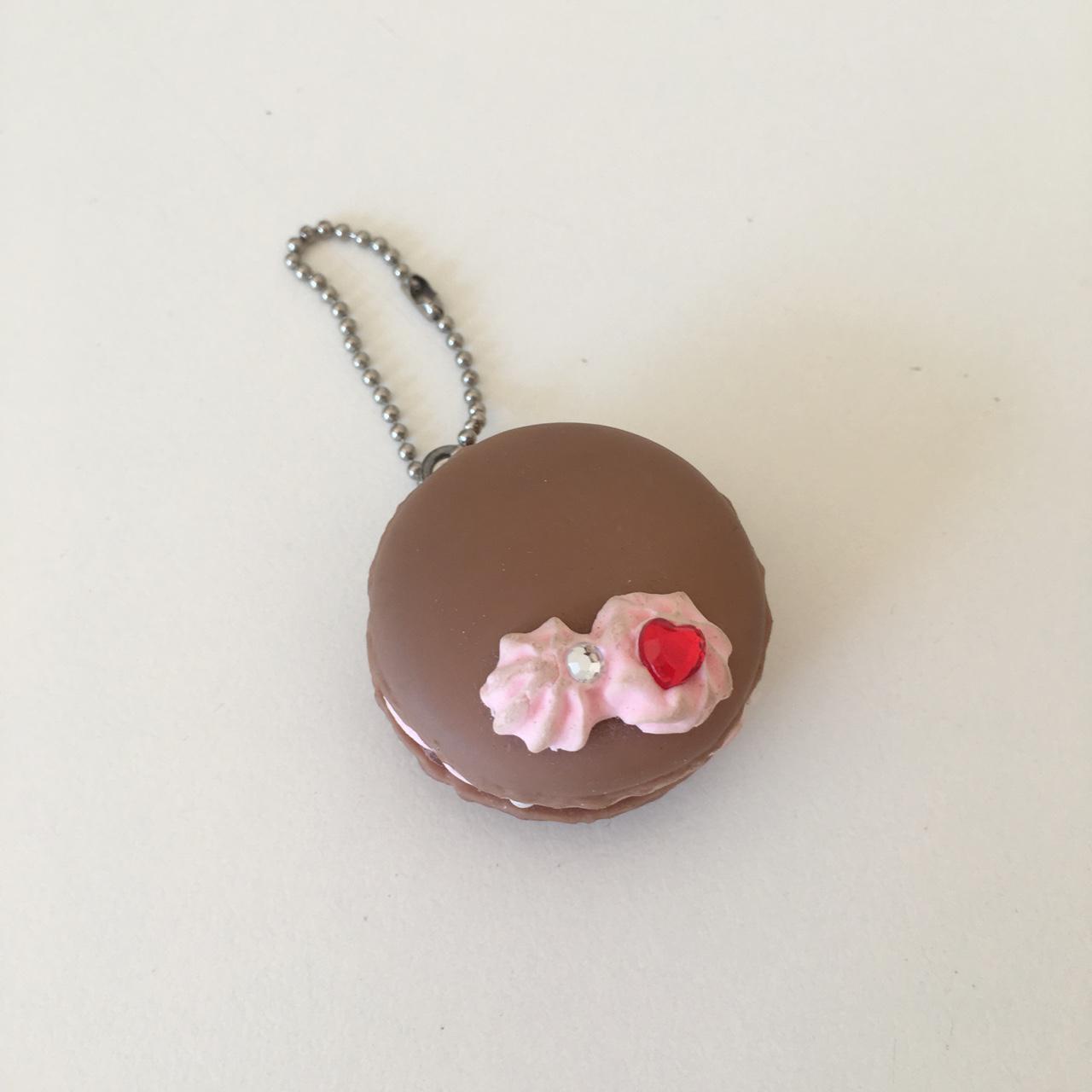 Handmade pearly bejeweled macaron keyring ! bakery... Depop