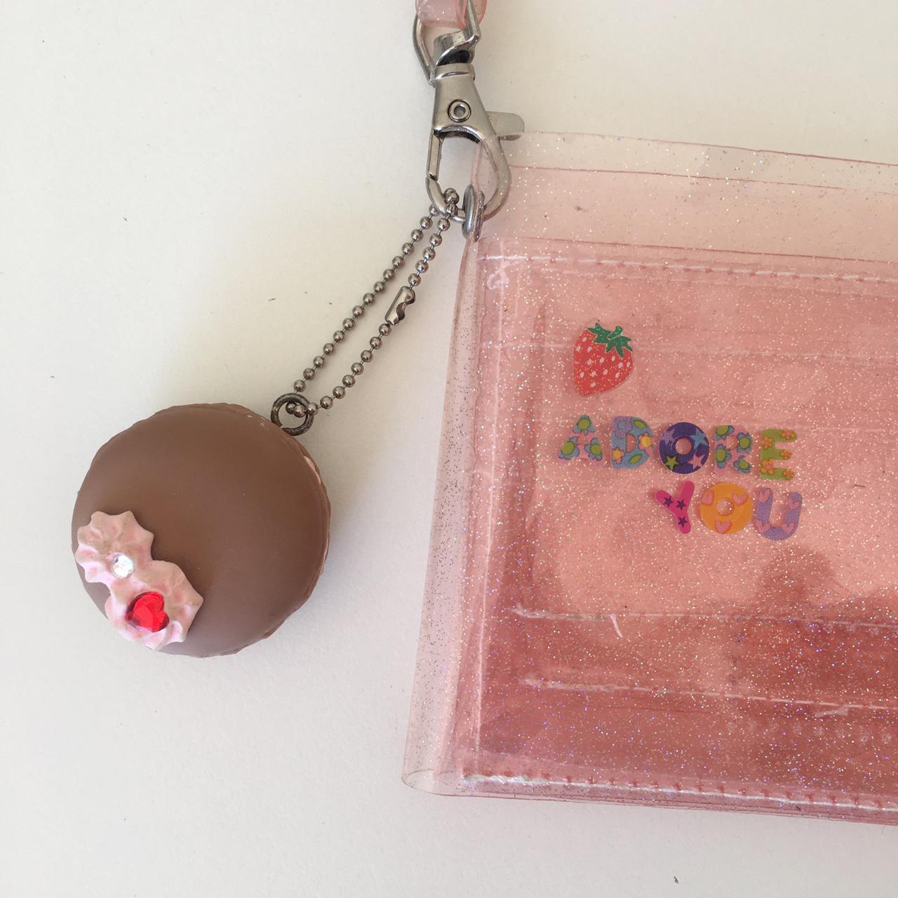 Handmade pearly bejeweled macaron keyring ! bakery... Depop