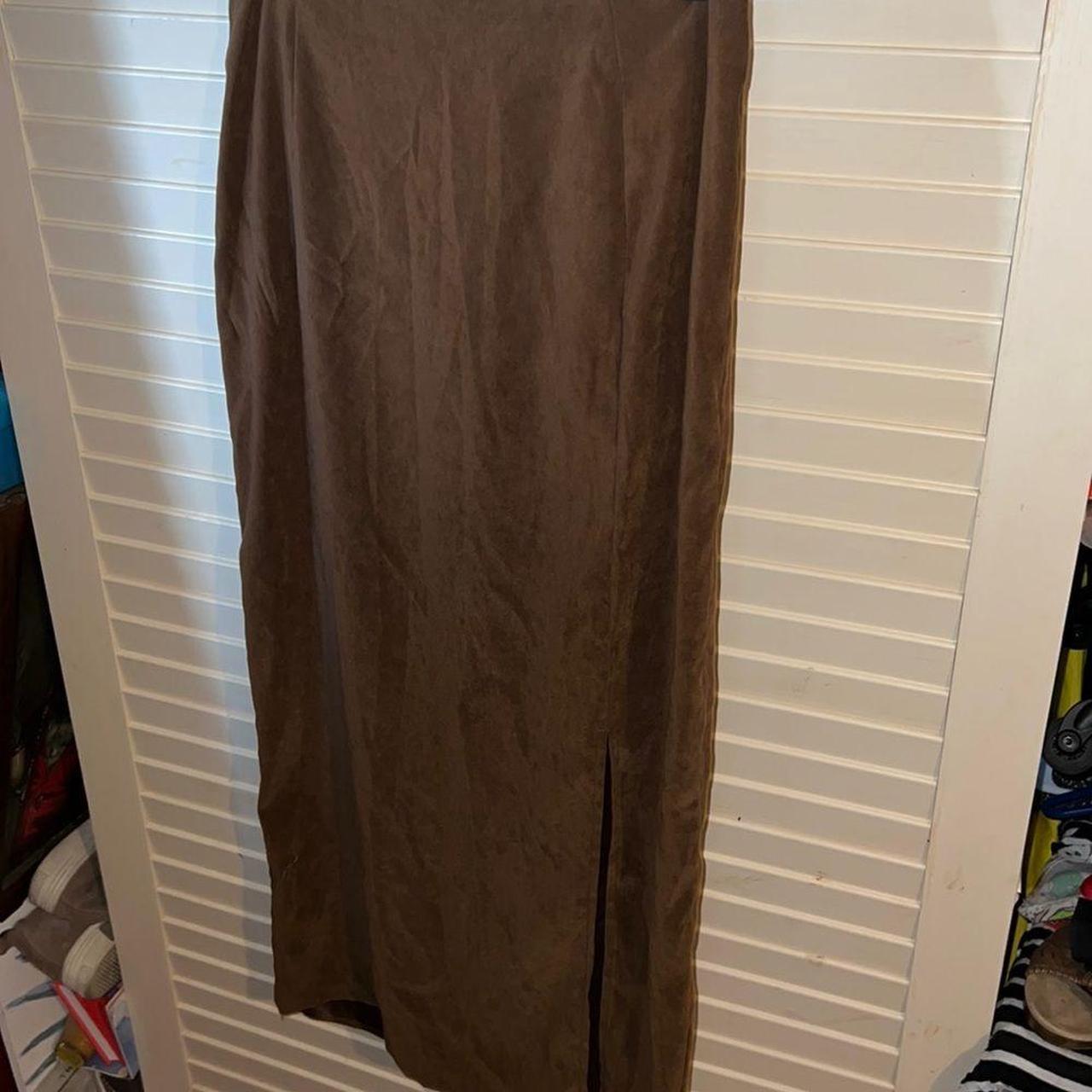 Dress barn women’s longer style skirt, has a suede... Depop