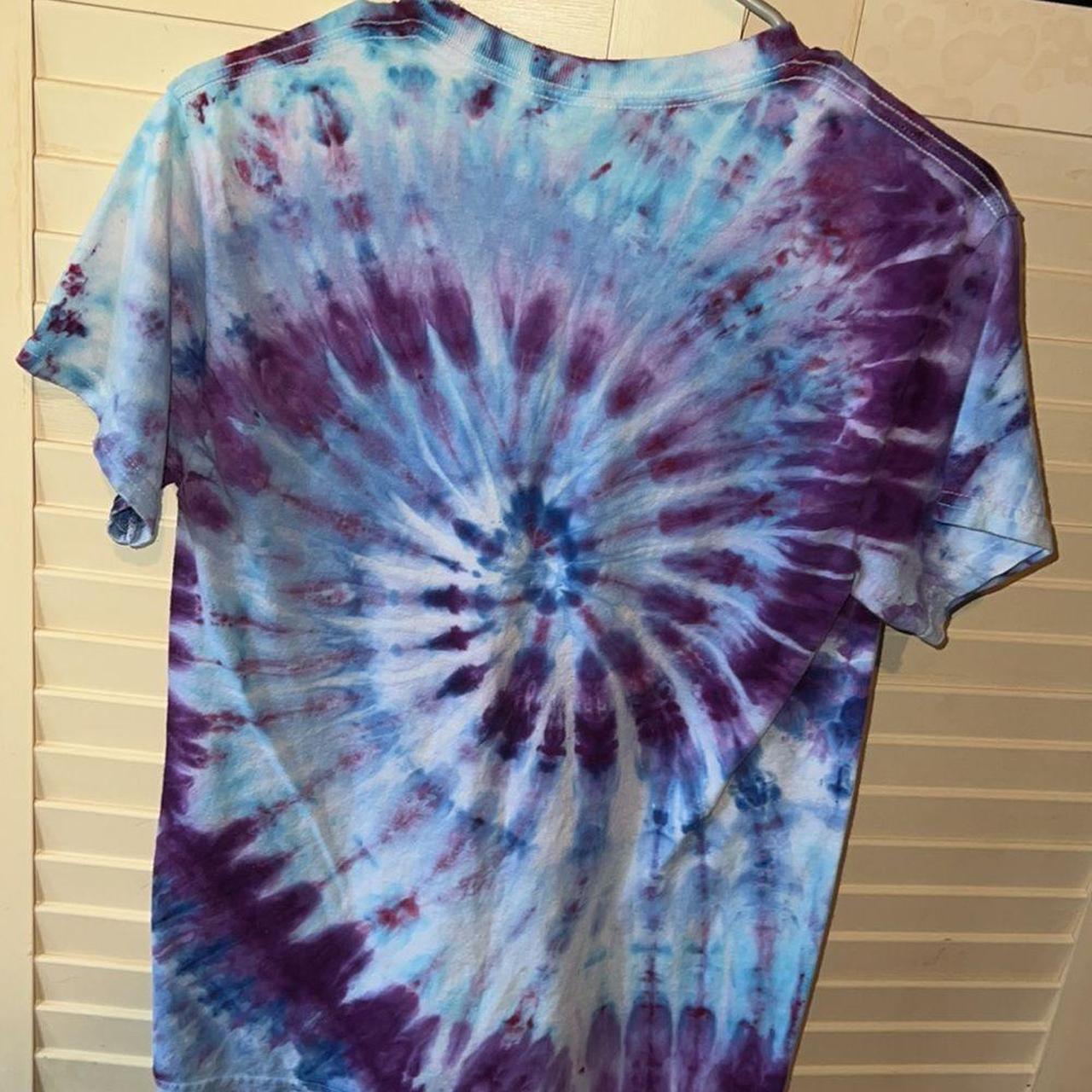 Women’s blue and purple tie-dyed shirt, new without... - Depop