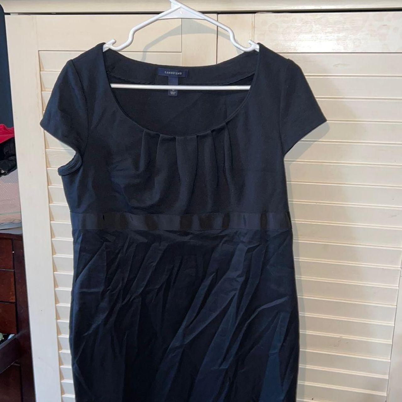 Lands' End Women's Black Dress | Depop