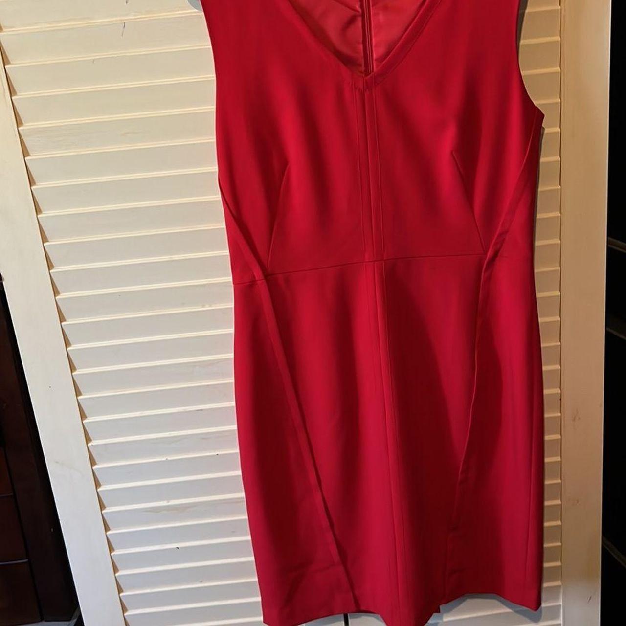 Calvin Klein fitted red dress, fully lined, has a... - Depop