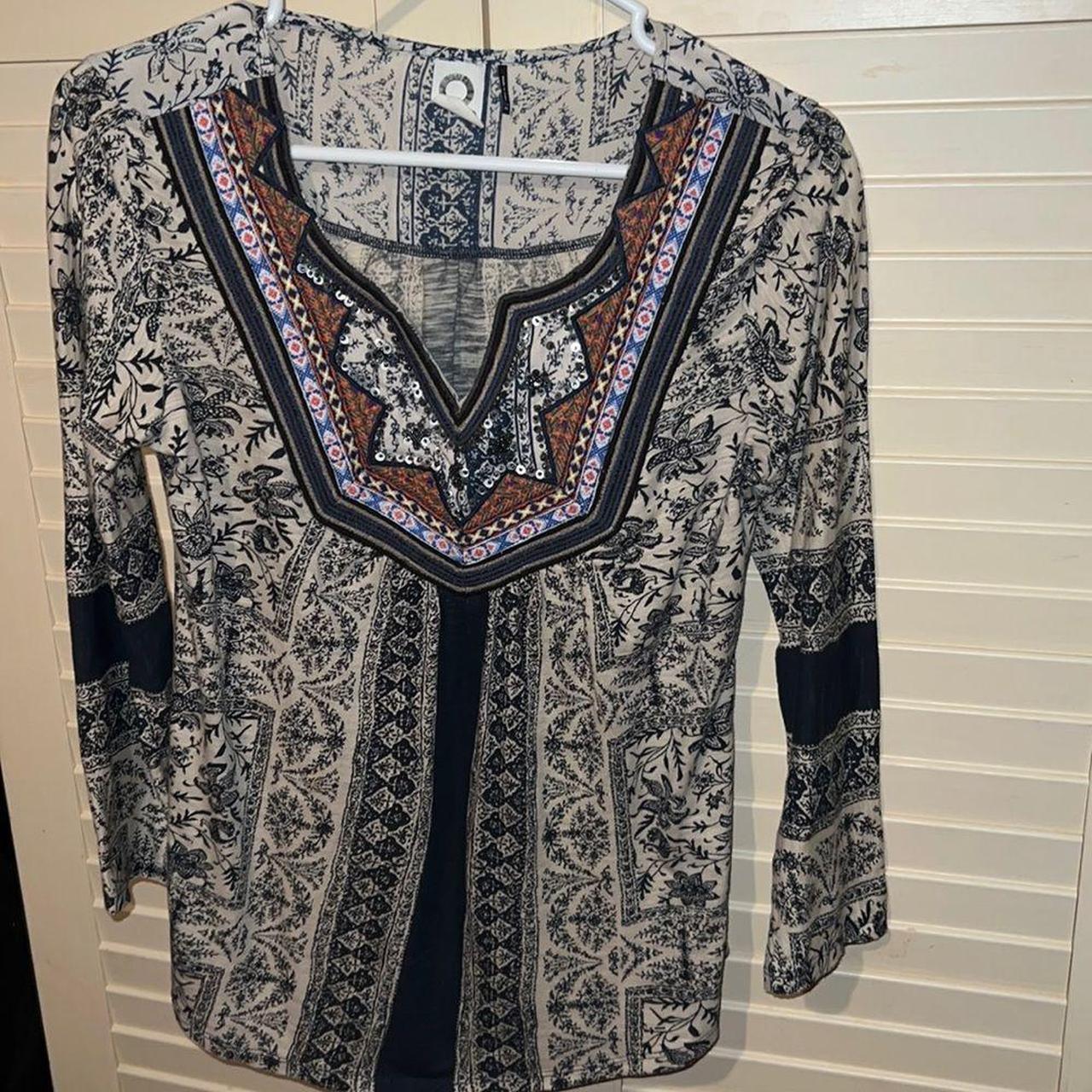 Akemi + Kin Anthropologie Bohemian Embroidered... - Depop