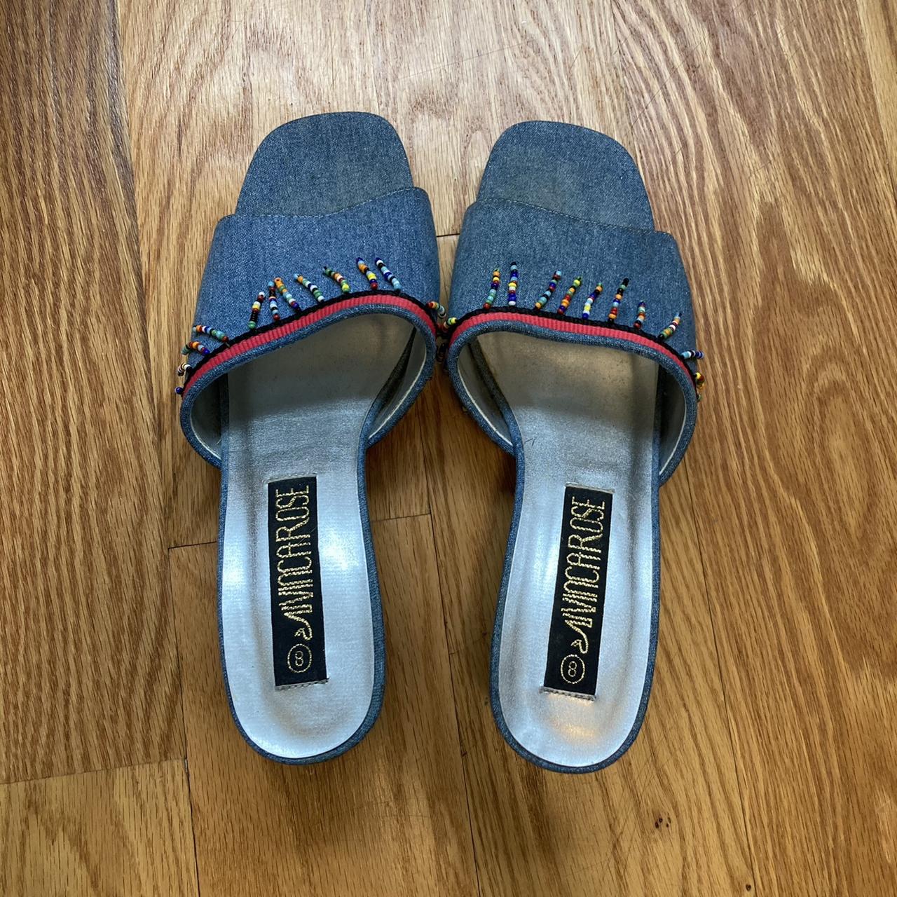 denim kitten heels