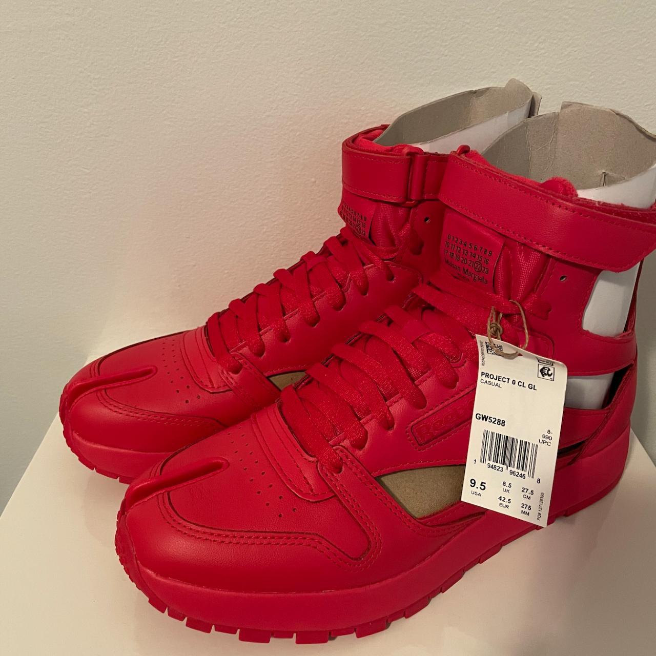 Maison Margiela Reebok Classic Leather Tabi High Red... - Depop