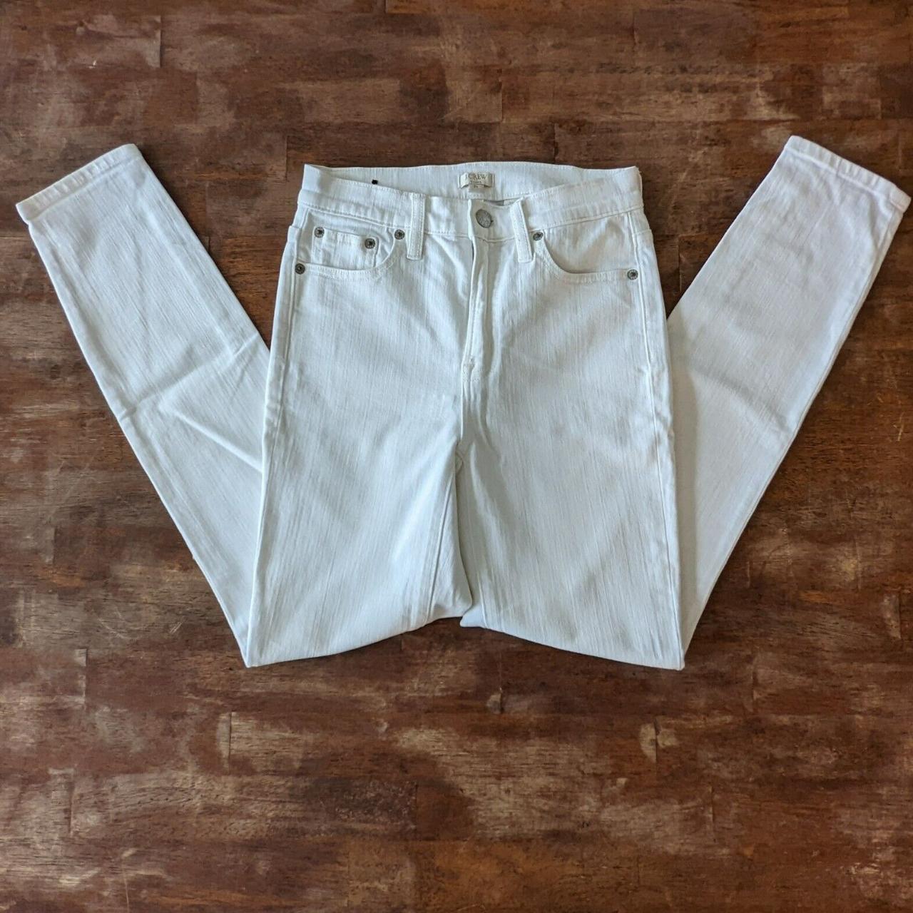 J. CREW Women's Jeans Pants WHITE Ankle Stretch Size... - Depop