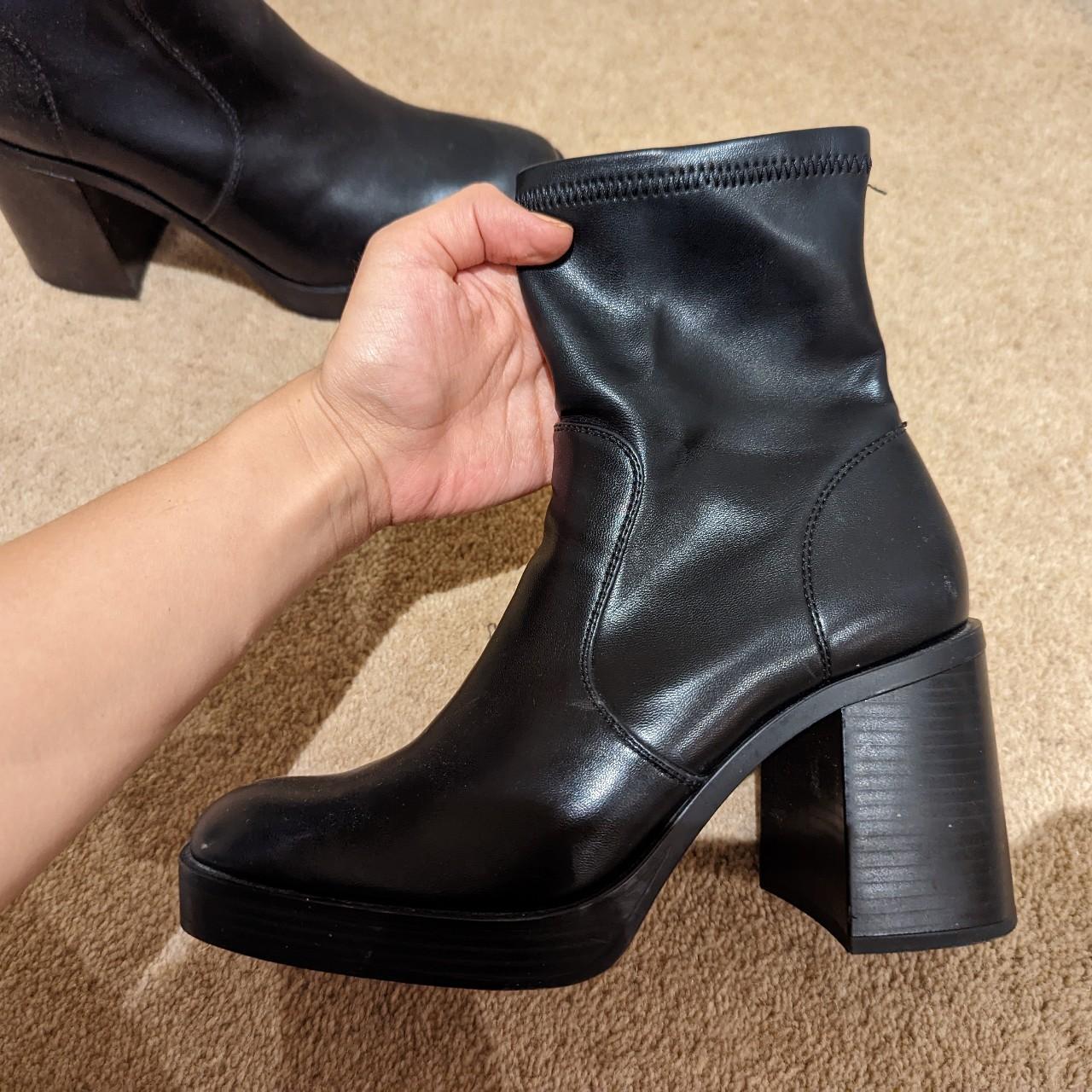 Stradivarius Women's Black Boots | Depop