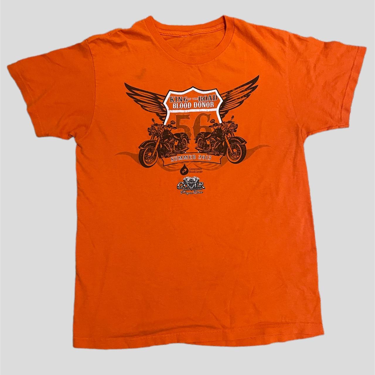 Orange Harley Davisdon T Shirt Size Medium Small Depop 