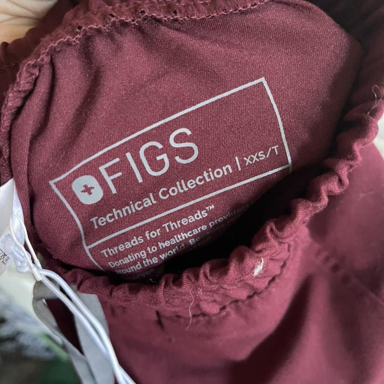 XXS Figs scrubs brand new jogger style burgundy... Depop