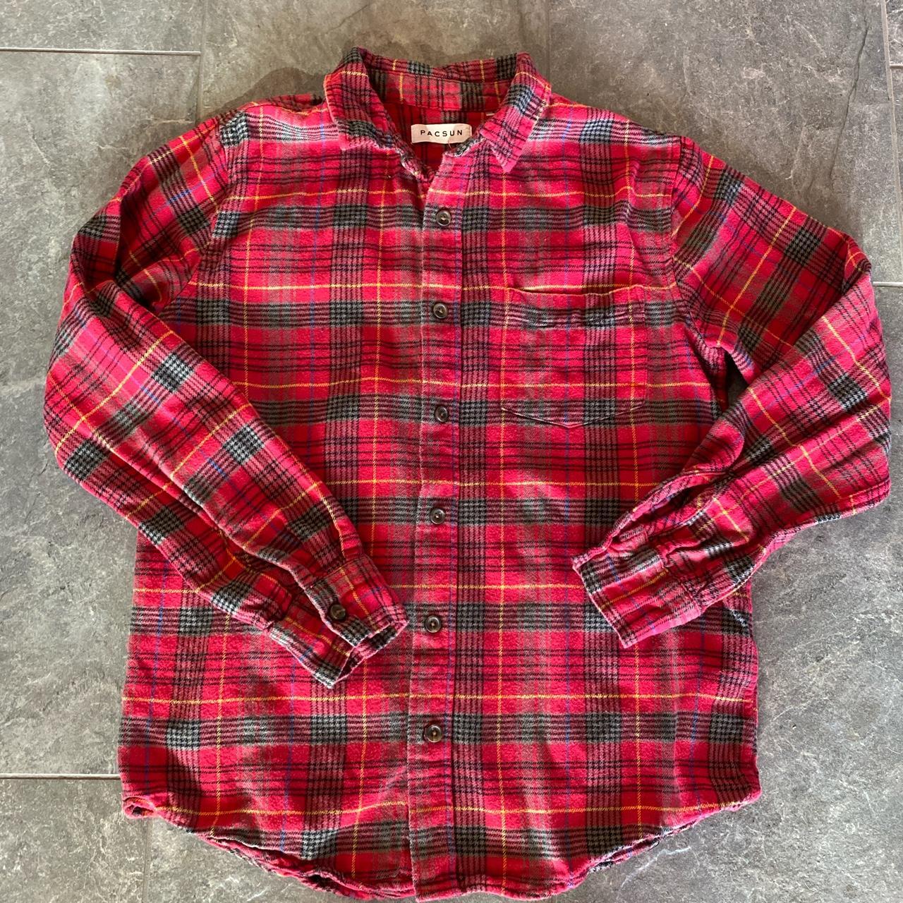 PacSun Men's Red and Black Shirt | Depop