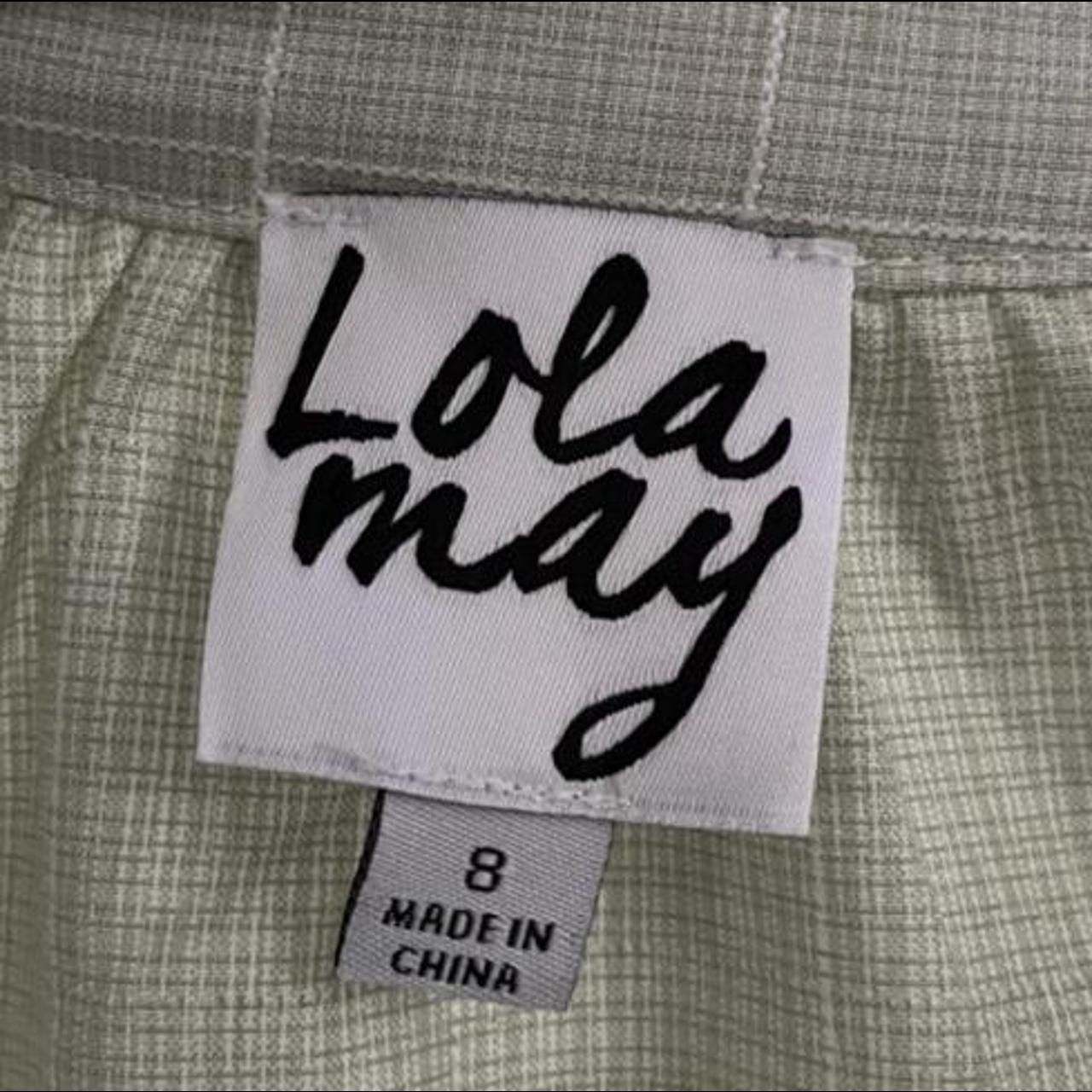 Lola May Women's White and Green Dress (4)