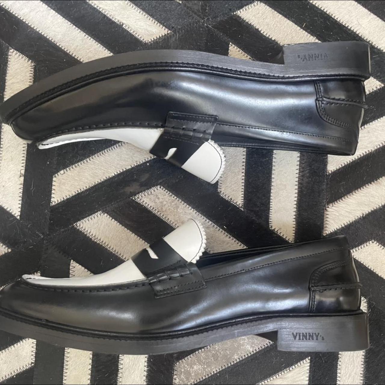 Men's Black and White Loafers | Depop