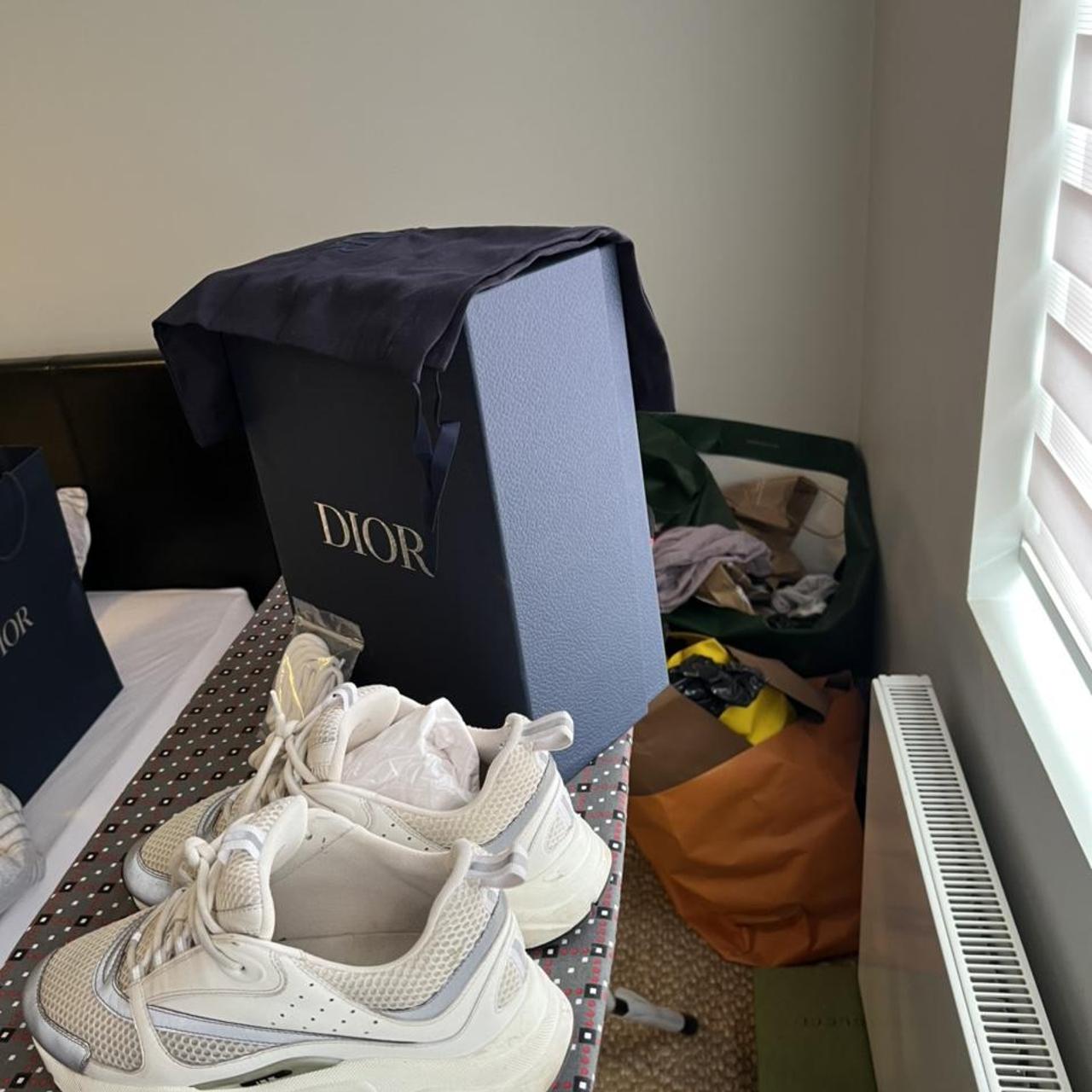 Dior runners shoes size 9 UK white colour Depop