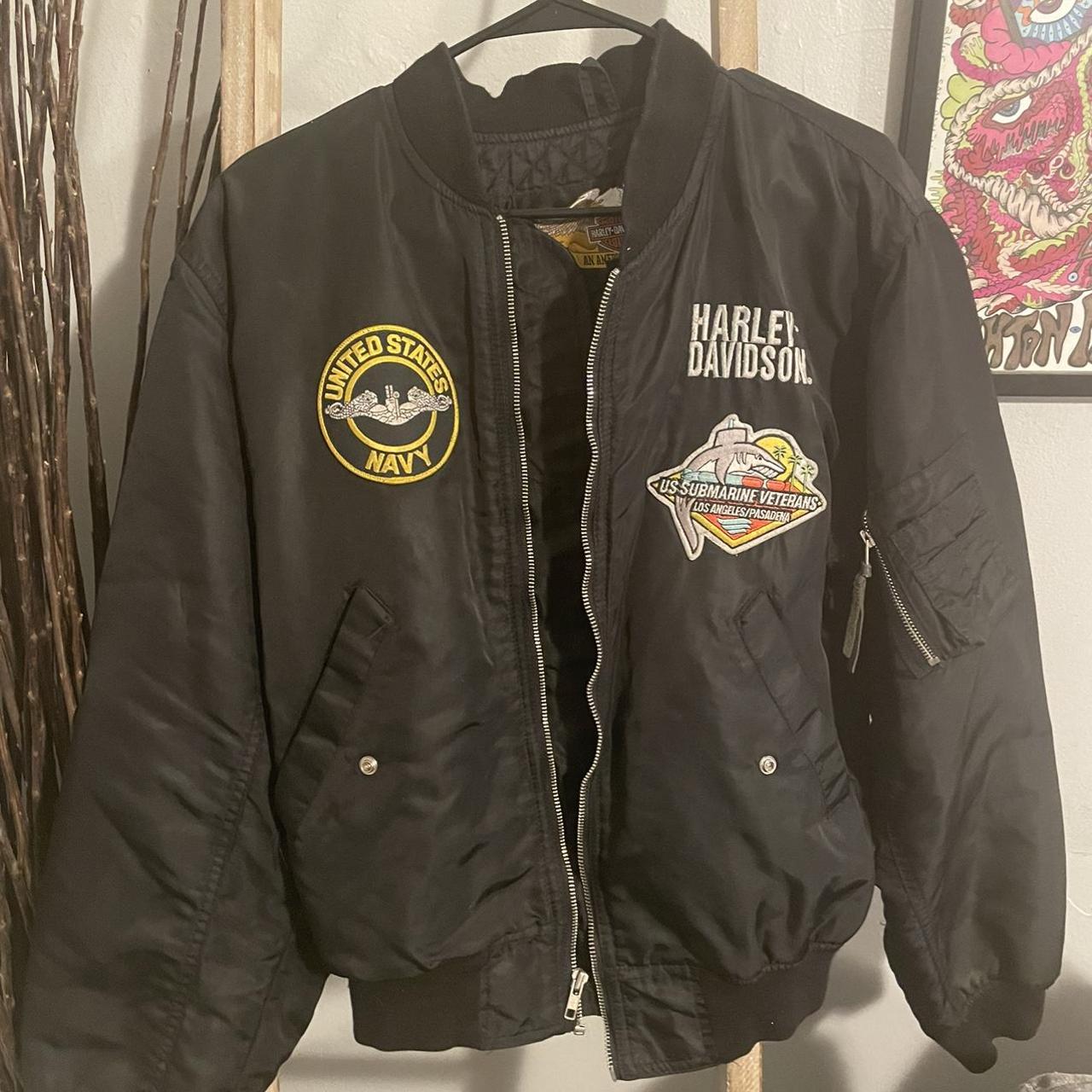 Vintage Harley Davidson Bomber jacket. There is a... - Depop