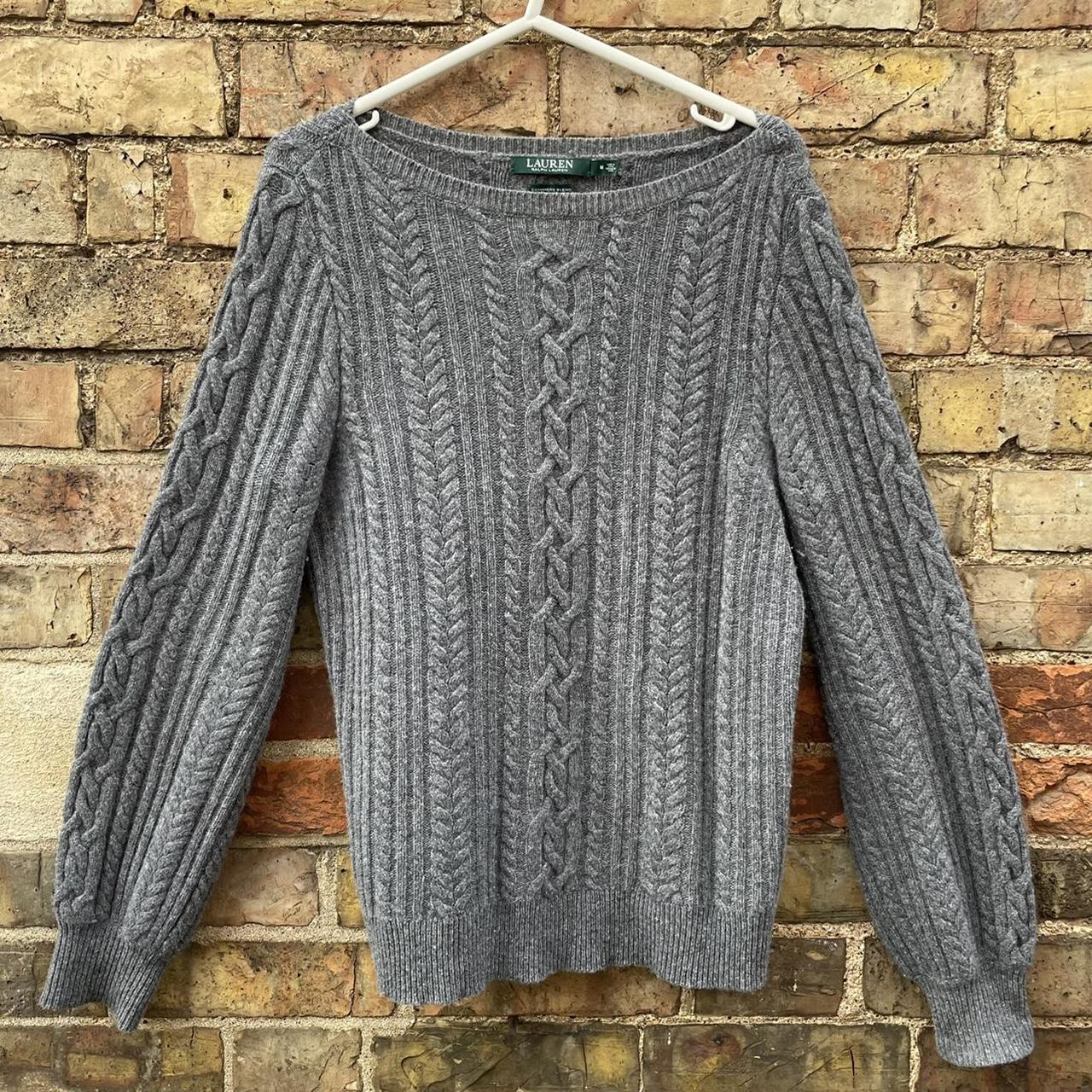 Grey knit cashmere blend sweater from Ralph Lauren.... - Depop