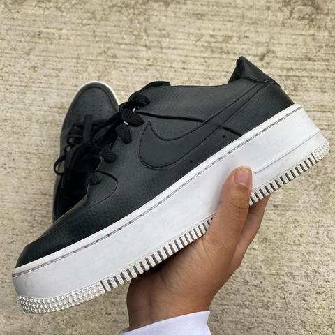 black platform air forces