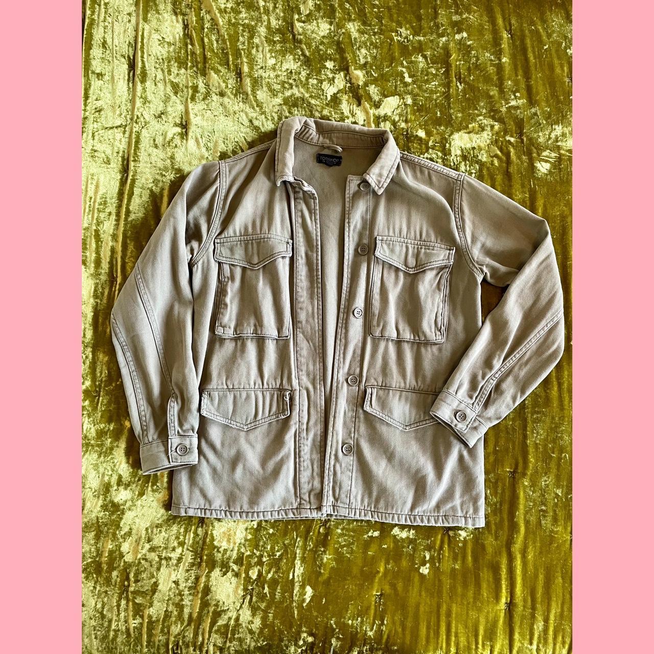 light khaki green army jacket size US 4/UK... Depop