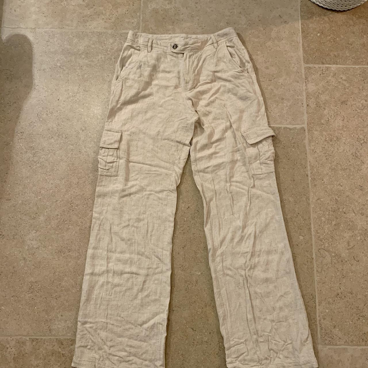 Urban Outfitters Women's Cream Trousers | Depop