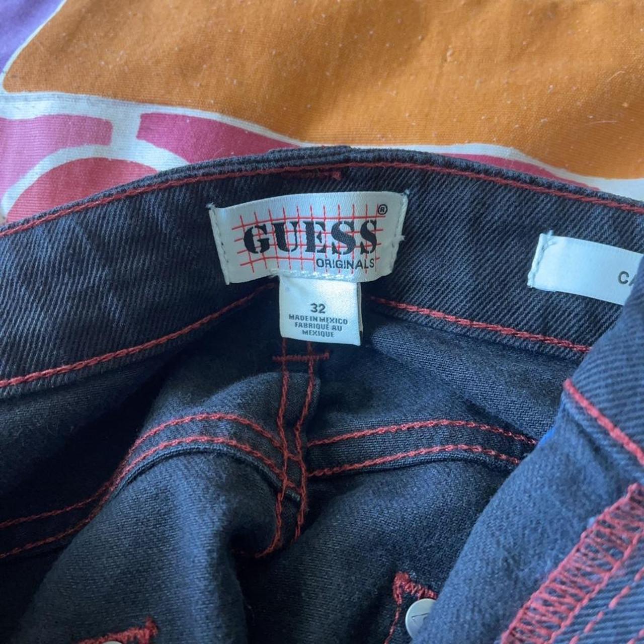 GUESS CARPENTER JEANS IN BLACK & RED Mens size 32... Depop