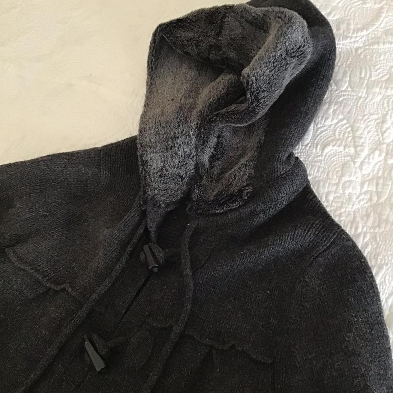 DecJuba grey duffle coat style hooded woollen... Depop