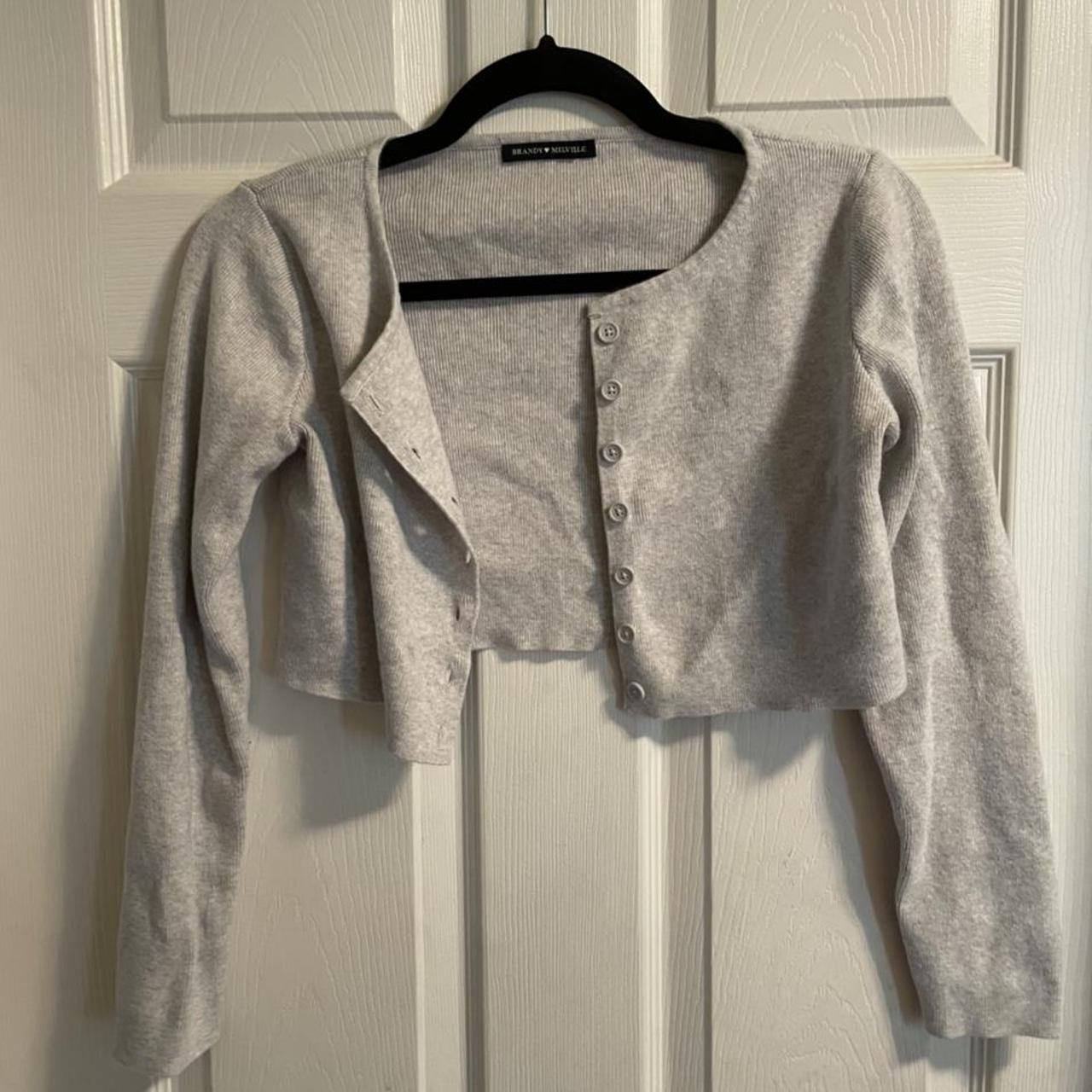 Brandy Melville Women's Grey Top | Depop