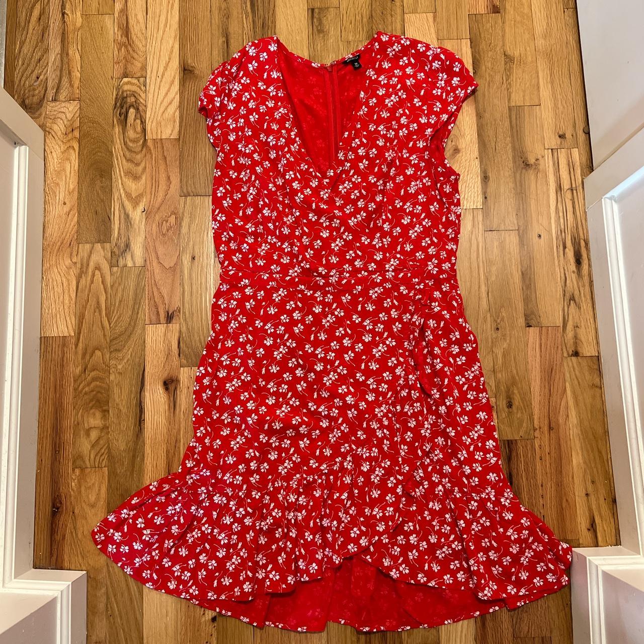 J crew hotsell red wrap dress