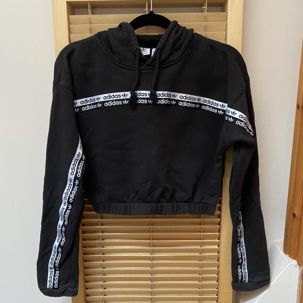 adidas black cropped jumper