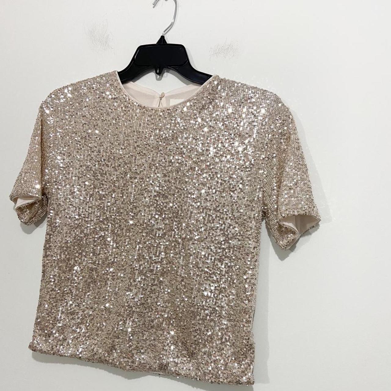 H&M Women's Gold Blouse | Depop