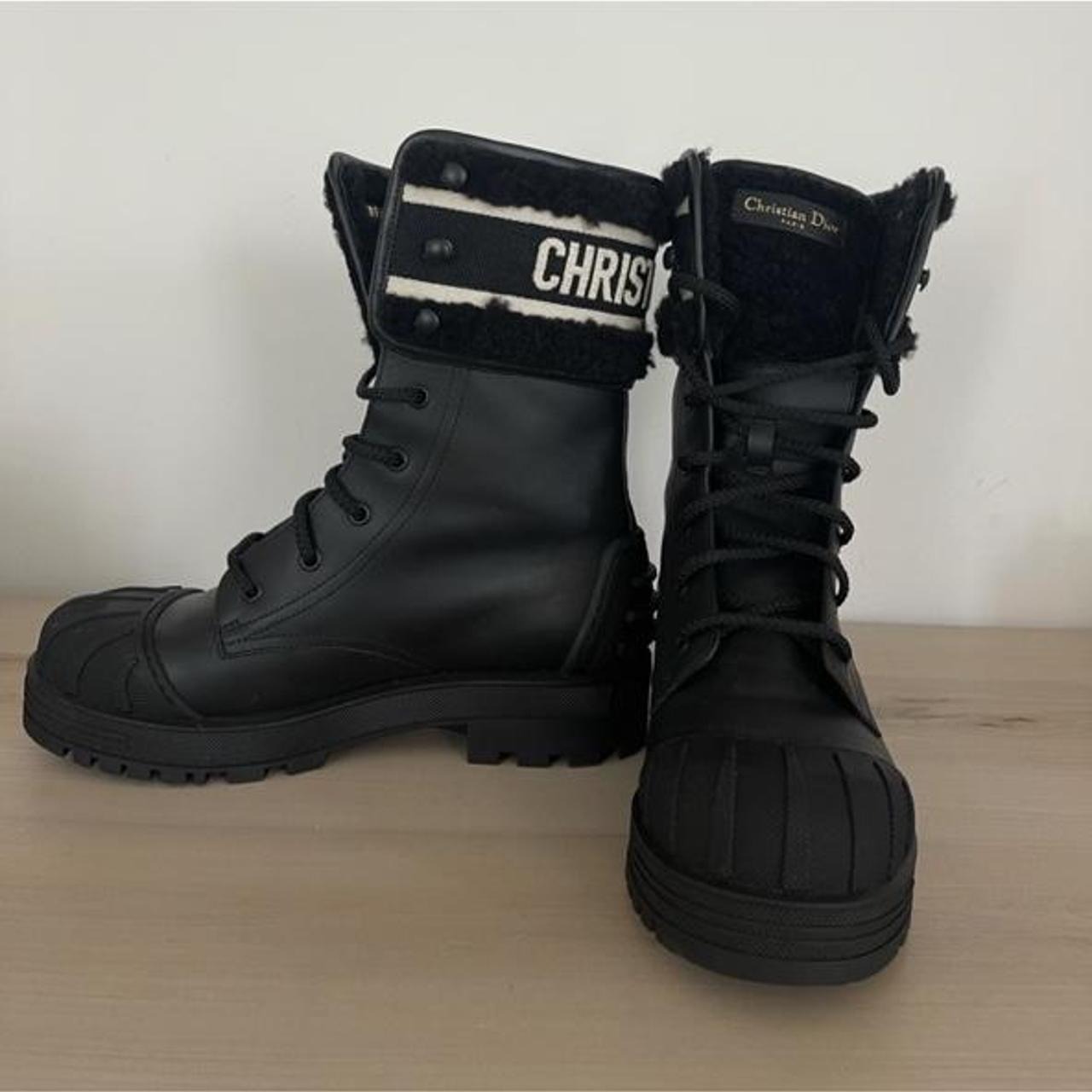 Dior Black Lace Up Winter Boots Dior Lace Up Combat Boot WILDIOR